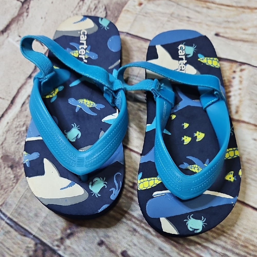 🔥Carters Toddler Flip Flops‎ Sea Creatures Size 5/6